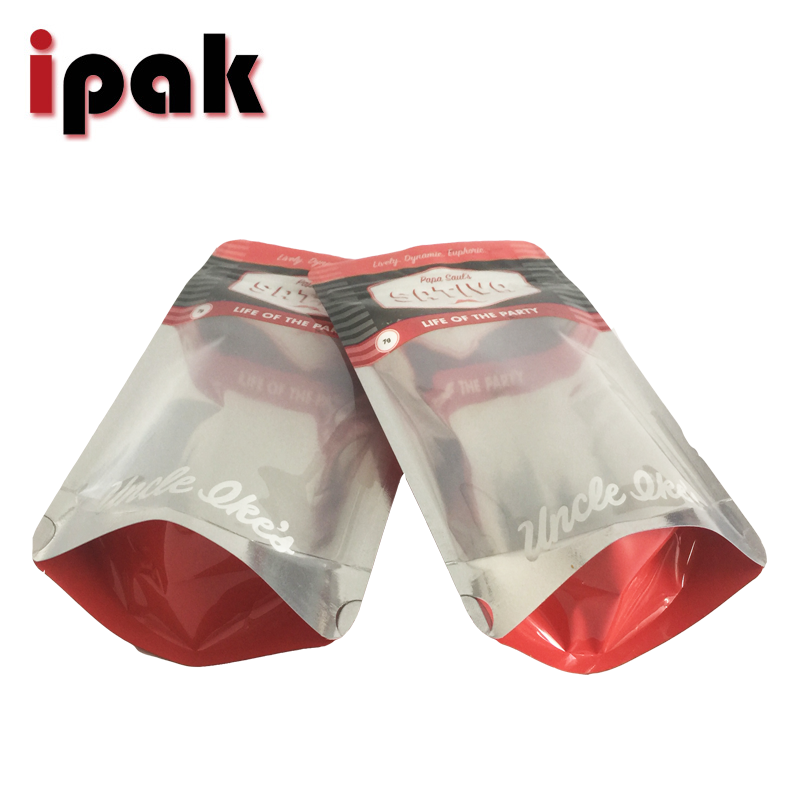 Wholesale custom doypack stand up foil tobacco pouches packaging with clear window